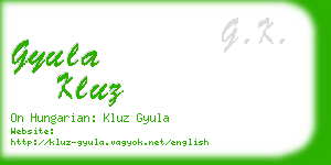 gyula kluz business card